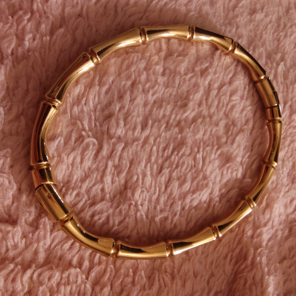 Elegant Gold Bamboo Bangle Bracelet